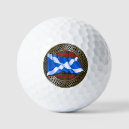 Clan MacNeacail Tartan Knot & Flag Golfball