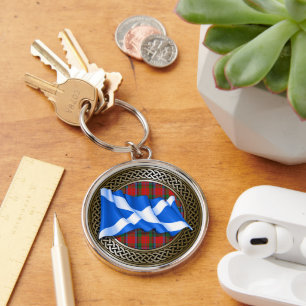 Clan MacNeacail Tartan Knot & Flag Schlüsselanhänger