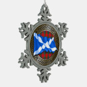 Clan MacNeacail Tartan Knot & Flag Schneeflocken Zinn-Ornament (Links)