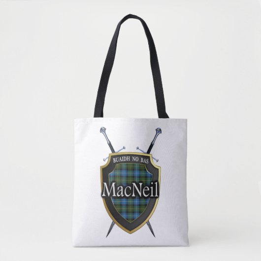 Clan MacNeil Schwerter und Shield Tartan Kariert Tasche (Vorderseite)