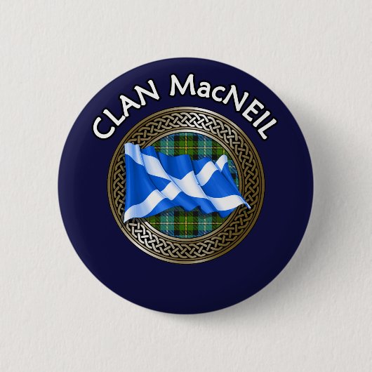 Clan MacNeil Tartan Knot & Flag Button (Vorderseite)