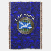 Clan MacNeil Tartan Knot & Flag Decke (Vorderseite Vertikal)