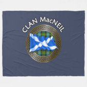 Clan MacNeil Tartan Knot & Flag Fleecedecke (Vorderseite (Horizontal))