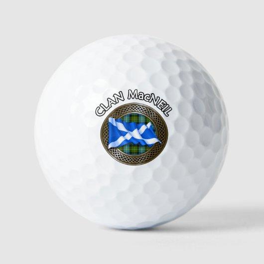 Clan MacNeil Tartan Knot & Flag Golfball (Vorderseite)