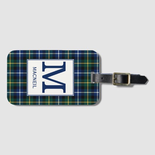 Clan MacNeil Tartan Mit Monogramm Gepäckanhänger (Vorderseite (Horizontal))