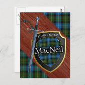 Clan MacNeil Tartan Sword & Shield Postkarte (Vorne/Hinten)