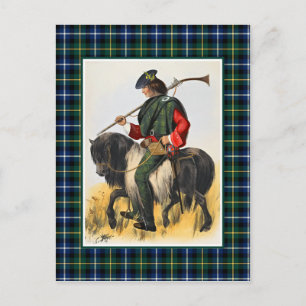Clan MacNeil Vintage-Illustration Tartan-Rahmen Postkarte