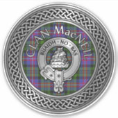Clan MacNeil Wappen & Tartan Knot Aufkleber (Vorderseite)