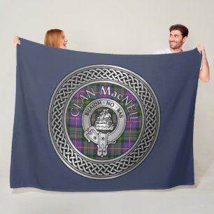 Clan MacNeil Wappen & Tartan Knot Fleecedecke