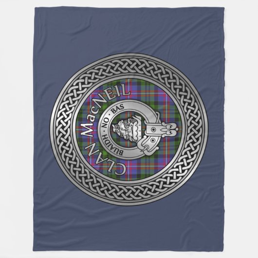 Clan MacNeil Wappen & Tartan Knot Fleecedecke (Vorderseite)