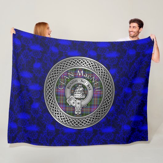 Clan MacNeil Wappen & Tartan Knot Fleecedecke (Beispiel)