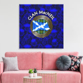 Clan MacNeil Wappen & Tartan Knot on Thistle Leinwanddruck (Insitu (Wohnzimmer))