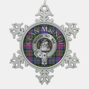 Clan MacNeil Wappen & Tartan Schneeflocken Zinn-Ornament