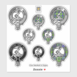 Clan MacNeill von Gigha Latin Wappen & Tartan Aufkleber