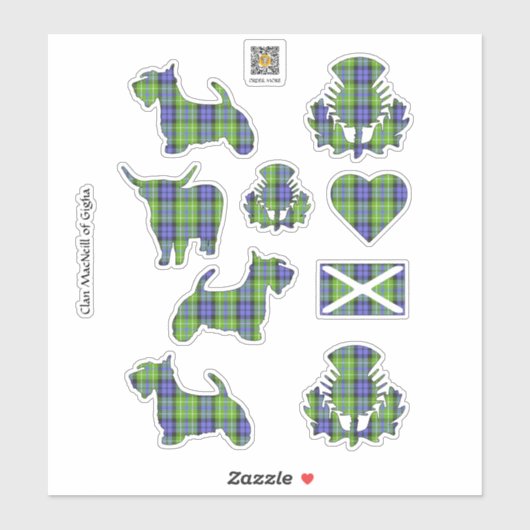 Clan MacNeill von Gigha Tartan Sticker (Blatt)