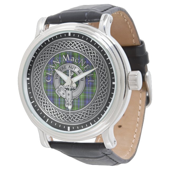 Clan MacNeill von Gigha Tartan Watch Armbanduhr (Schrägansicht)