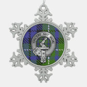 Clan MacNeill von Gigha Wappen & Tartan Snowflake  Schneeflocken Zinn-Ornament (Vorderseite)