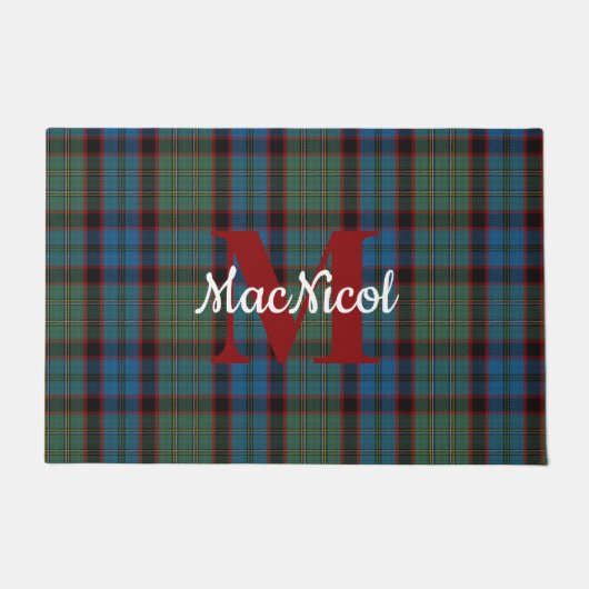Clan MacNicol Kariert Mit Monogramm Doormat Fußmatte (Vorderseite)