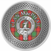 Clan MacPhail Wappen & Tartan Knot Aufkleber (Vorderseite)