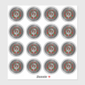 Clan MacPhail Wappen & Tartan Knot Aufkleber (Blatt)