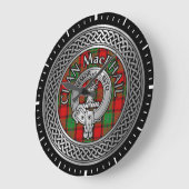 Clan MacPhail Wappen & Tartan Knot Große Wanduhr (Winkel)