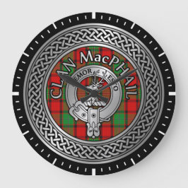 Clan MacPhail Wappen & Tartan Knot Große Wanduhr