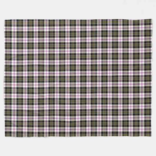 Clan MacPherson Black, White & Lila Dress Tartan Fleecedecke (Vorderseite (Horizontal))