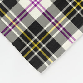 Clan MacPherson Black, White & Lila Dress Tartan Fleecedecke