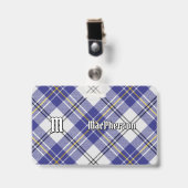 Clan MacPherson Blue Dress Tartan Abzeichen Ausweis (Vorderseite mit Clip)