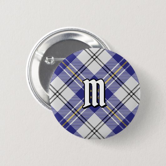 Clan MacPherson Blue Dress Tartan Button (Vorne & Hinten)