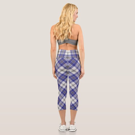 Clan MacPherson Blue Dress Tartan Capri Leggings (Rückseite)