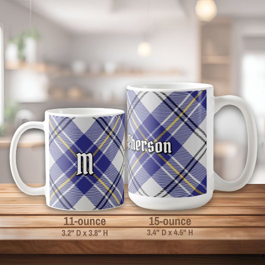 Clan MacPherson Blue Dress Tartan Coffee Tasse