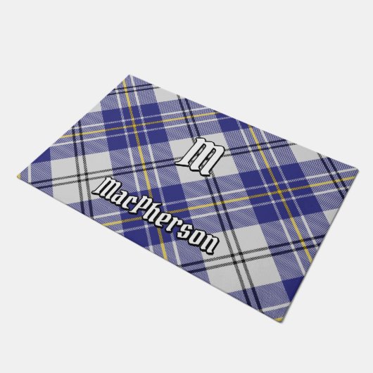 Clan MacPherson Blue Dress Tartan Doormat Fußmatte (Schrägansicht)
