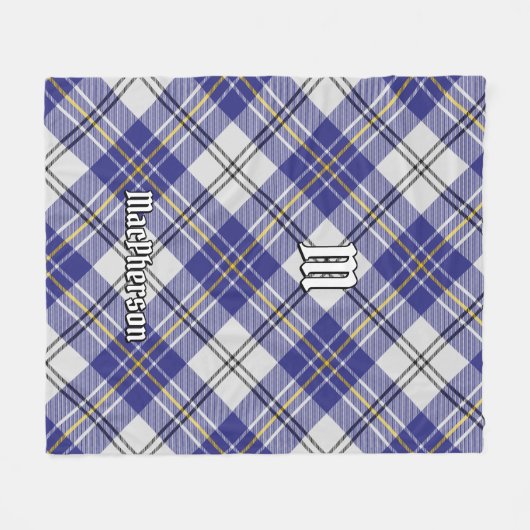 Clan MacPherson Blue Dress Tartan Fleece Blanket (Vorderseite (Horizontal))