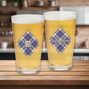 Clan MacPherson Blue Dress Tartan Glass Glas