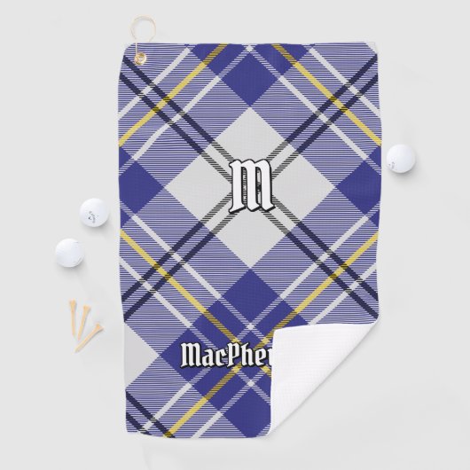 Clan MacPherson Blue Dress Tartan Golf Towel Golfhandtuch (Insitu)