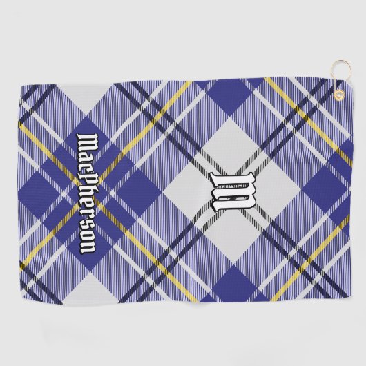Clan MacPherson Blue Dress Tartan Golf Towel Golfhandtuch (Horizontal)