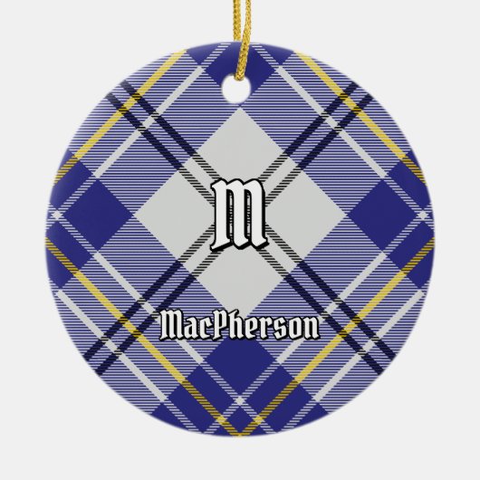 Clan MacPherson Blue Dress Tartan Keramik Ornament (Vorne)