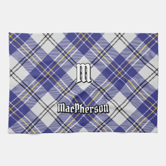 Clan MacPherson Blue Dress Tartan Kitchen Towel Geschirrtuch (Horizontal)