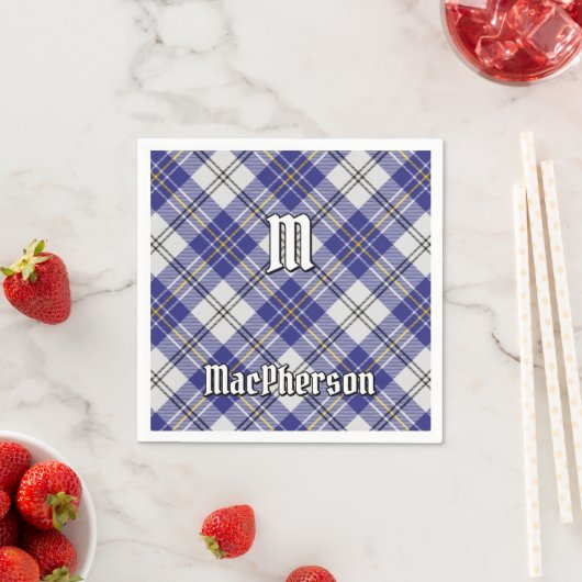 Clan MacPherson Blue Dress Tartan Napkins Serviette (Beispiel)
