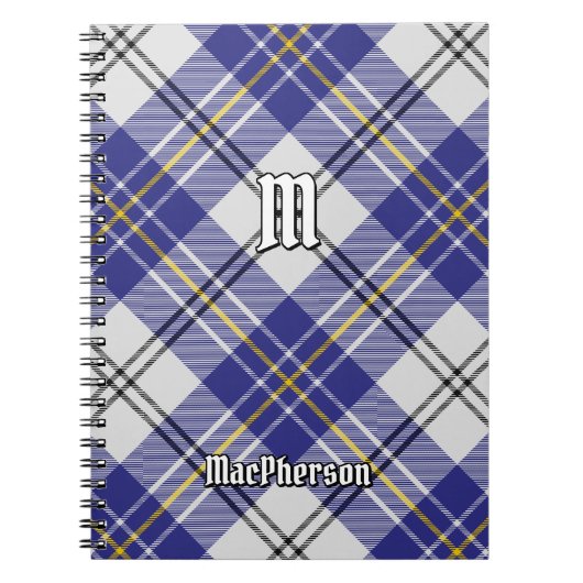 Clan MacPherson Blue Dress Tartan Notebook Notizblock (Vorderseite)