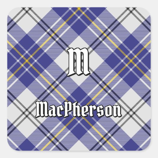 Clan MacPherson Blue Dress Tartan Square Sticker (Vorderseite)