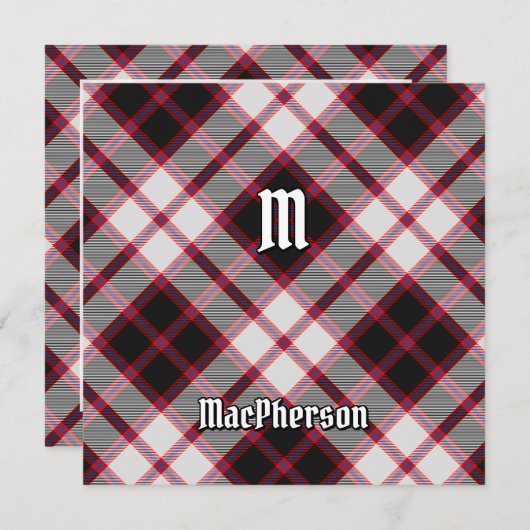 Clan MacPherson Hunting Tartan Einladung (Vorne/Hinten)