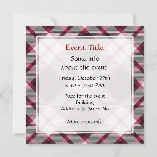 Clan MacPherson Hunting Tartan Einladung (Rückseite)