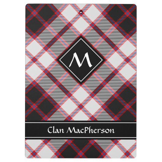 Clan MacPherson Jagd Tartan Clipboard Klemmbrett (Rückseite)