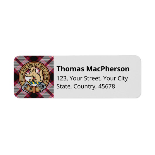 Clan MacPherson Jagd Tartan Label (Vorne)