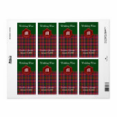 Clan MacPherson Kariert Wedding Mini Wine Labels (Vorne)
