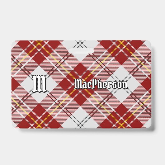Clan MacPherson Red Dress Tartan Abzeichen Ausweis (Vorderseite)