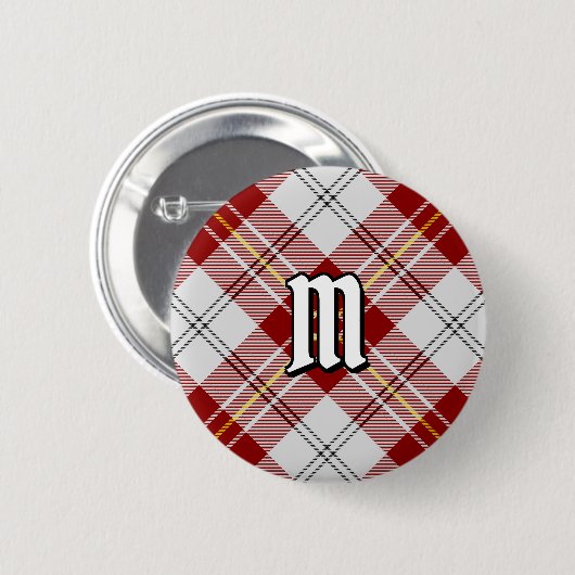 Clan MacPherson Red Dress Tartan Button (Vorne & Hinten)