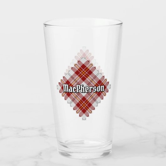 Clan MacPherson Red Dress Tartan Glass Glas (Rückseite)